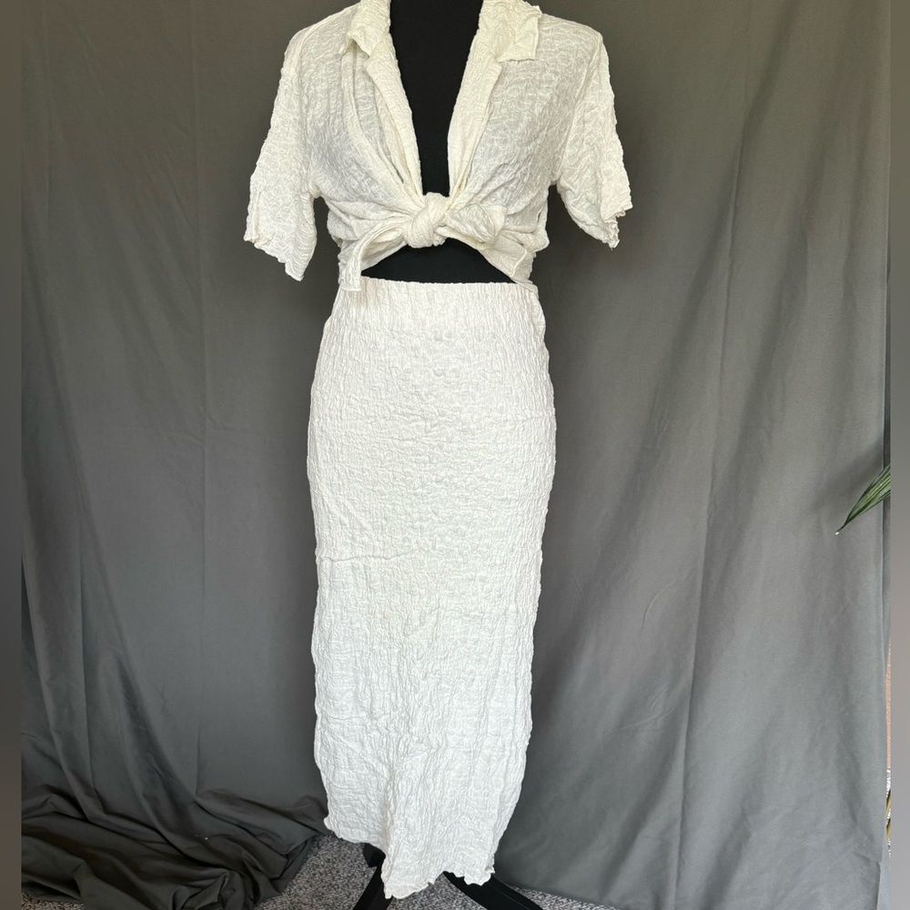 Mango white matching set